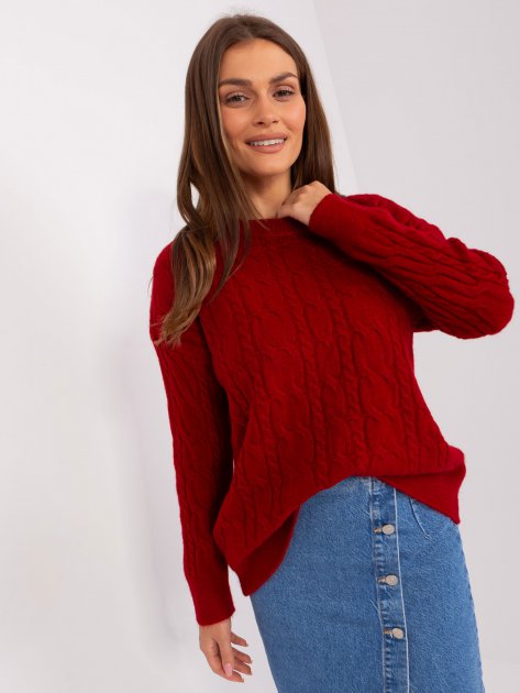 Sweter-AT-SW-2335-1.68P-bordowy