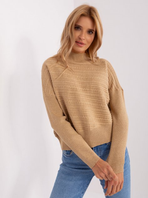 Sweter-AT-SW-2368.36X-camelowy