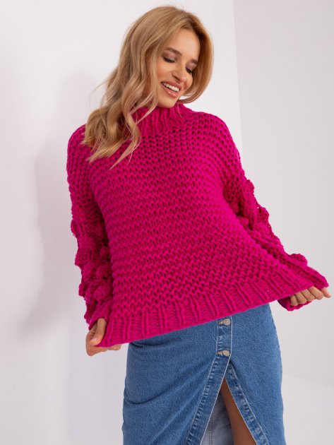 Sweter-AT-SW-2382.97P-fuksjowy