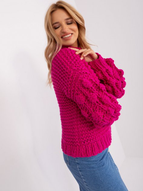 Sweter-AT-SW-2382.97P-fuksjowy