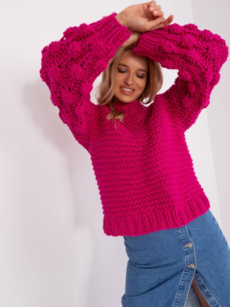 Sweter-AT-SW-2382.97P-fuksjowy