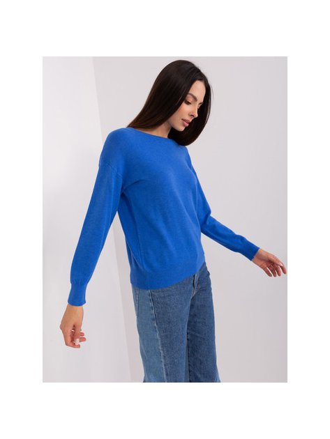 Sweter-AT-SW-2325.95P-ciemny niebieski