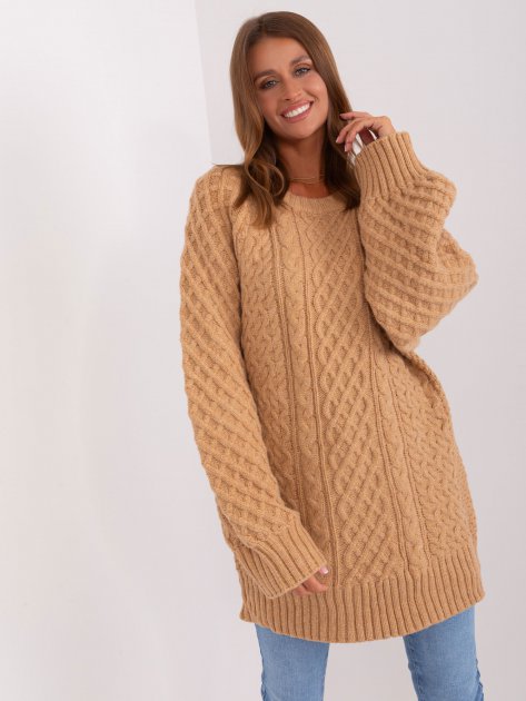 Sweter-AT-SW-2367-2.64P-camelowy