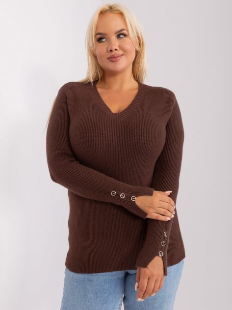 Sweter-PM-SW-PM-3770.30-ciemny brązowy