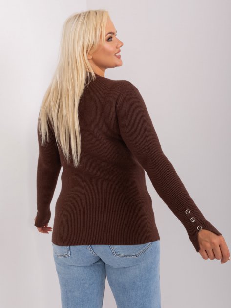 Sweter-PM-SW-PM-3770.30-ciemny brązowy