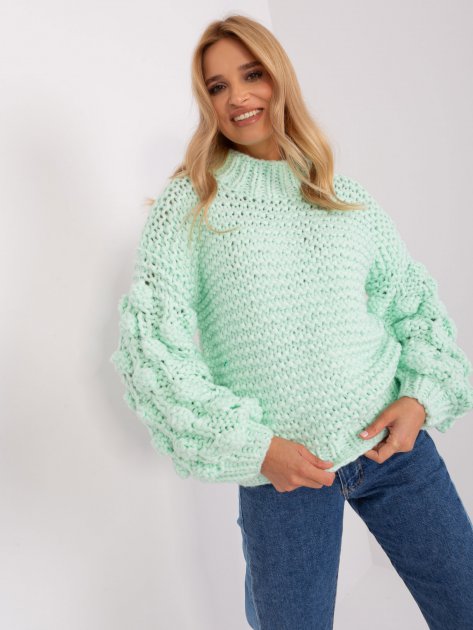 Sweter-AT-SW-2382.97P-mietowy