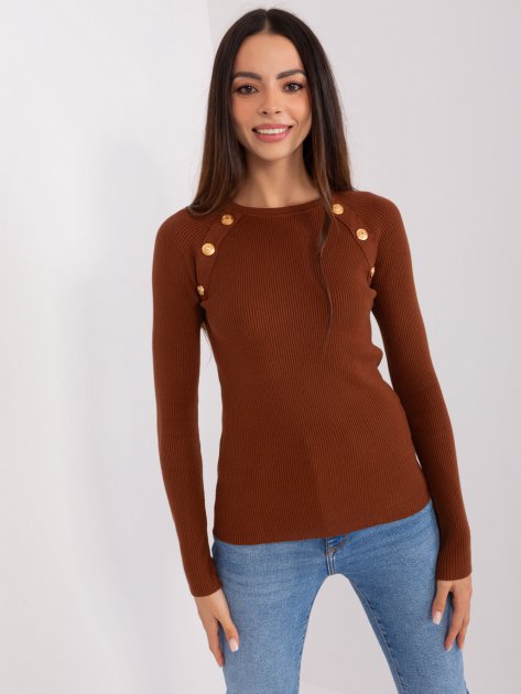 Sweter-PM-SW-PM9750.08P-ciemny brązowy