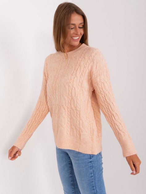 Sweter-AT-SW-2335.27-brzoskwiniowy