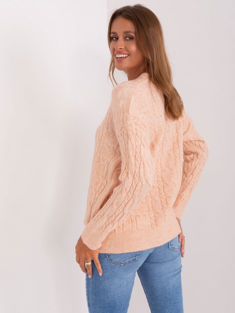 Sweter-AT-SW-2335.27-brzoskwiniowy