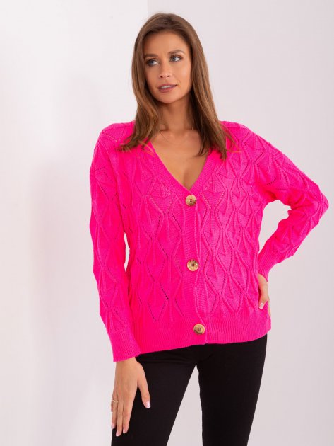 Sweter-BA-SW-8035-1.22P-fluo różowy