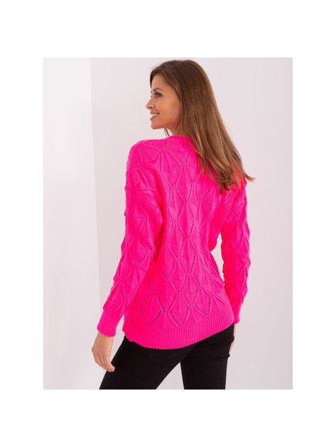 Sweter-BA-SW-8035-1.22P-fluo różowy