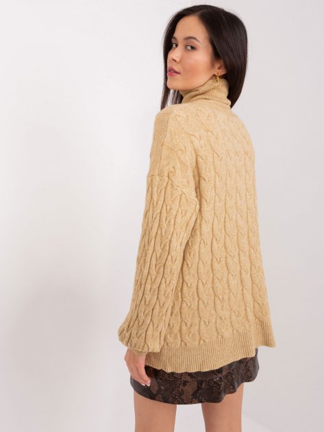 Sweter-AT-SW-2348.95-camelowy