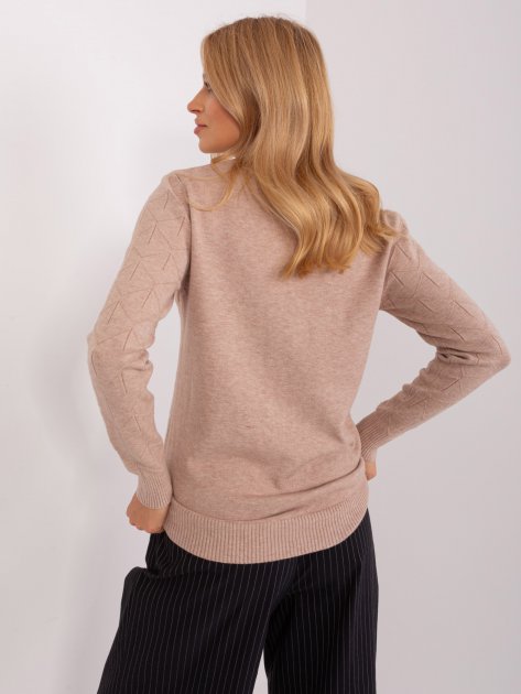 Sweter-AT-SW-232901.25X-ciemny bezowy