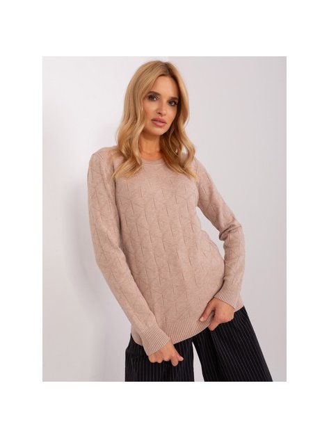 Sweter-AT-SW-232901.25X-ciemny bezowy