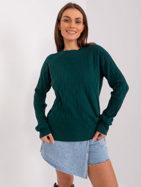 Sweter-AT-SW-2326.37X-ciemny zielony