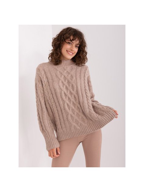 Sweter-AT-SW-2363-2.30-ciemny bezowy