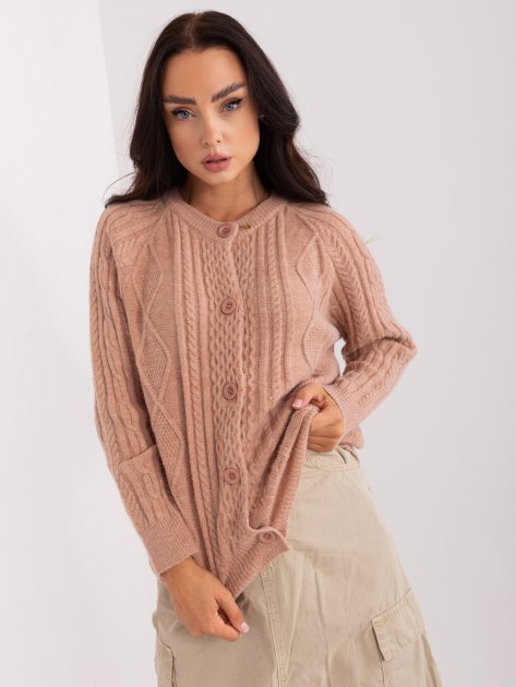 Sweter-AT-SW-2346-2.99P-ciemny bezowy