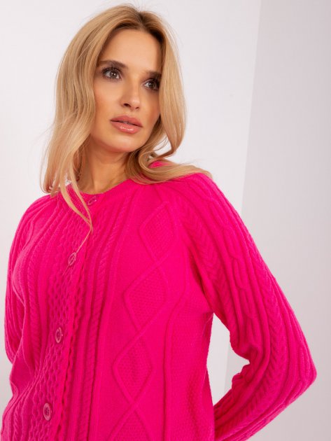 Sweter-AT-SW-2346-2.99P-ciemny różowy