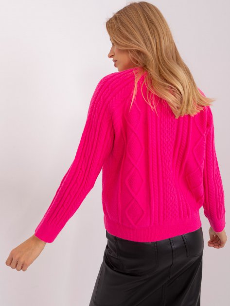 Sweter-AT-SW-2346-2.99P-ciemny różowy