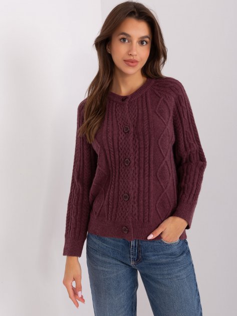 Sweter-AT-SW-2346-2.99P-ciemny fioletowy