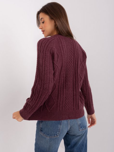 Sweter-AT-SW-2346-2.99P-ciemny fioletowy