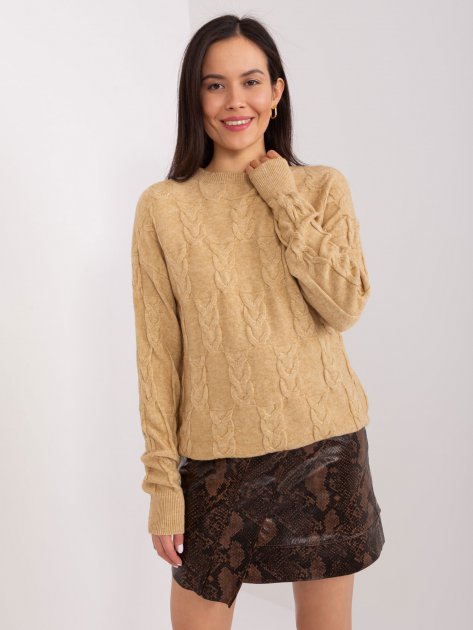 Sweter-AT-SW-2340.22-camelowy