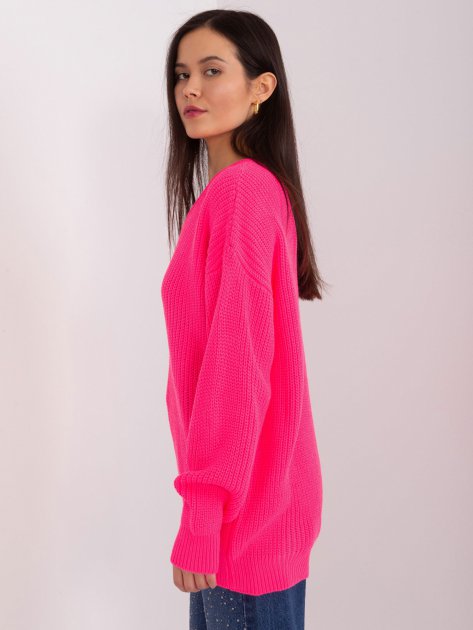 Sweter-BA-SW-8029.94P-fluo różowy