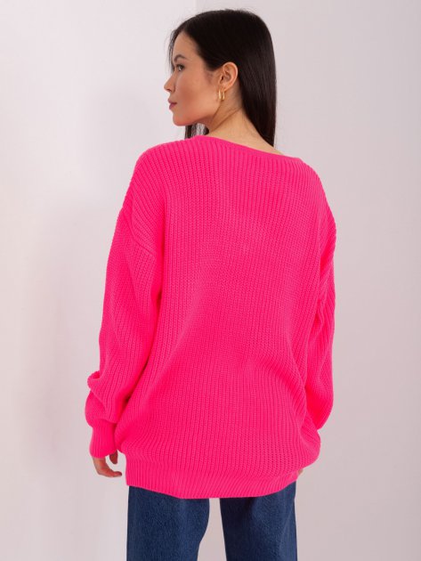 Sweter-BA-SW-8029.94P-fluo różowy