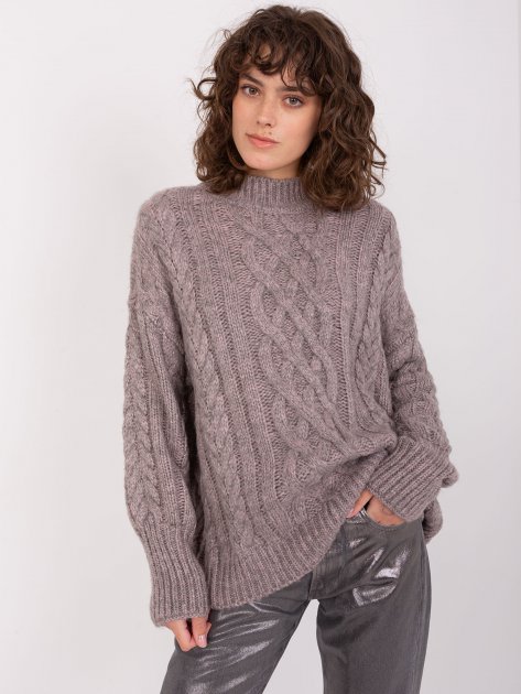 Sweter-AT-SW-2363-2.30-ciemny szary