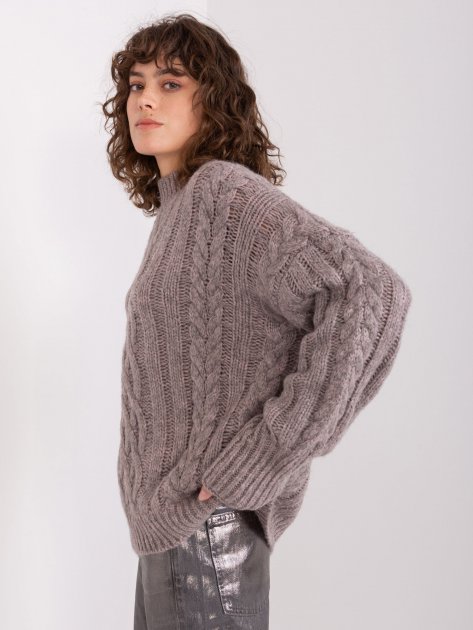 Sweter-AT-SW-2363-2.30-ciemny szary