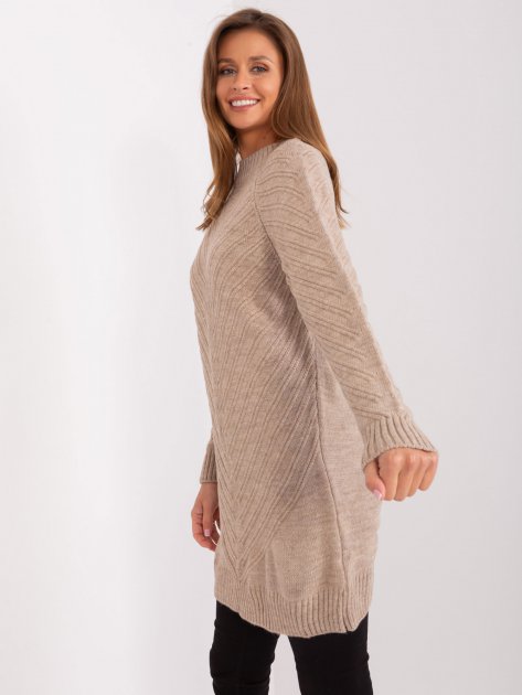 Sweter-BA-SW-8013.14P-ciemny bezowy