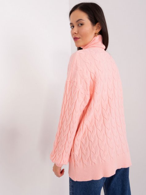 Sweter-AT-SW-2348.95-brzoskwiniowy