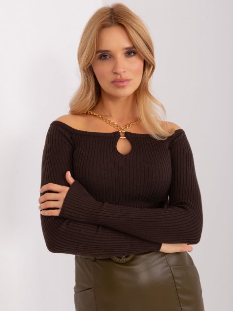 Sweter-EM-SW-070921.49-ciemny brązowy