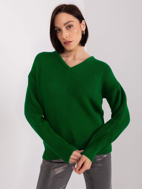 Sweter-BA-SW-8029.75P-ciemny zielony