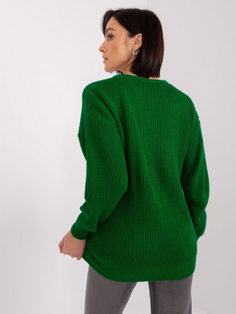 Sweter-BA-SW-8029.75P-ciemny zielony