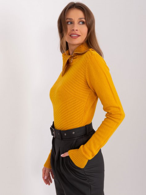 Sweter-PM-SW-R3634.99-ciemny żółty