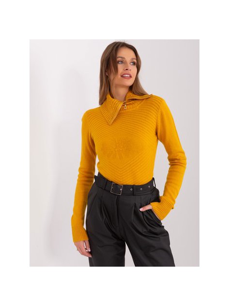 Sweter-PM-SW-R3634.99-ciemny żółty