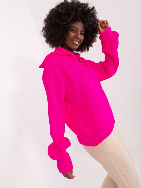 Sweter-BA-SW-0374.07P-fluo różowy