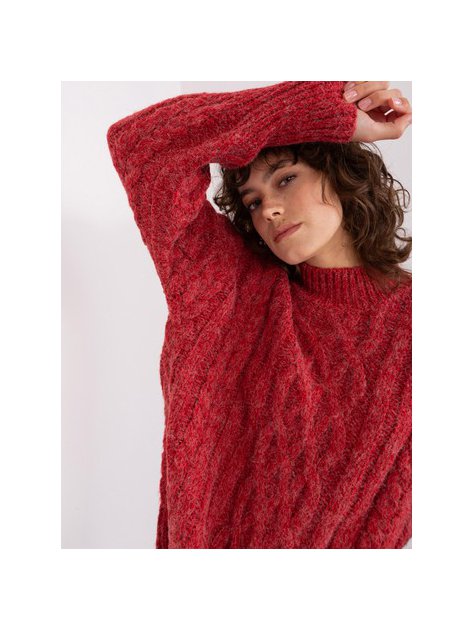 Sweter-AT-SW-2363-2.04P-ciemny czerwony