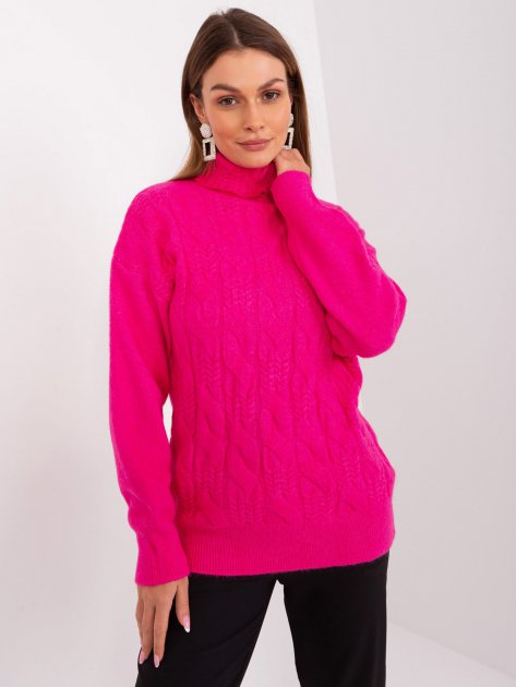 Sweter-AT-SW-23401.97P-fuksjowy