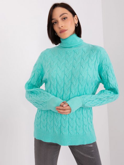 Sweter-AT-SW-2348.88-mietowy