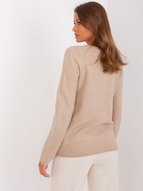 Sweter-D93110W90652B3VEN-ciemny bezowy