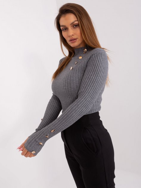 Sweter-PM-SW-PM-3217.08-ciemny szary