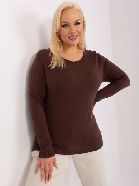 Sweter-PM-SW-PM-3006+1.11-ciemny brązowy