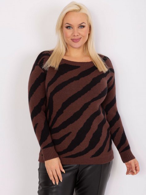 Sweter-PM-SW-PM785.23X-ciemny brązowy