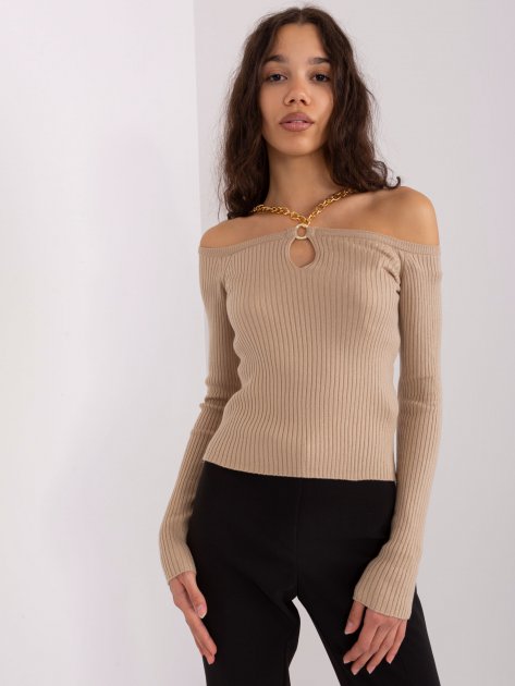 Sweter-EM-SW-070921.49-ciemny bezowy