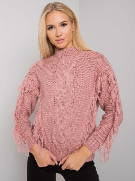 Sweter-CA-SW-3744.08-ciemny różowy