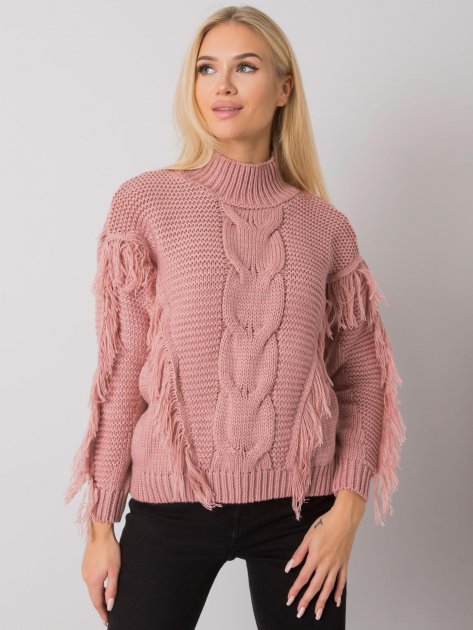 Sweter-CA-SW-3744.08-ciemny różowy