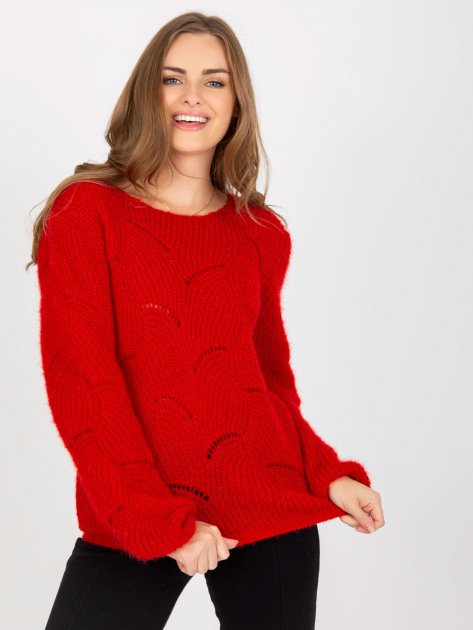 Sweter-TW-SW-BI-9030.08-ciemny czerwony