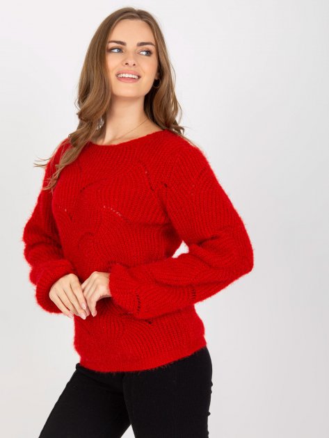 Sweter-TW-SW-BI-9030.08-ciemny czerwony